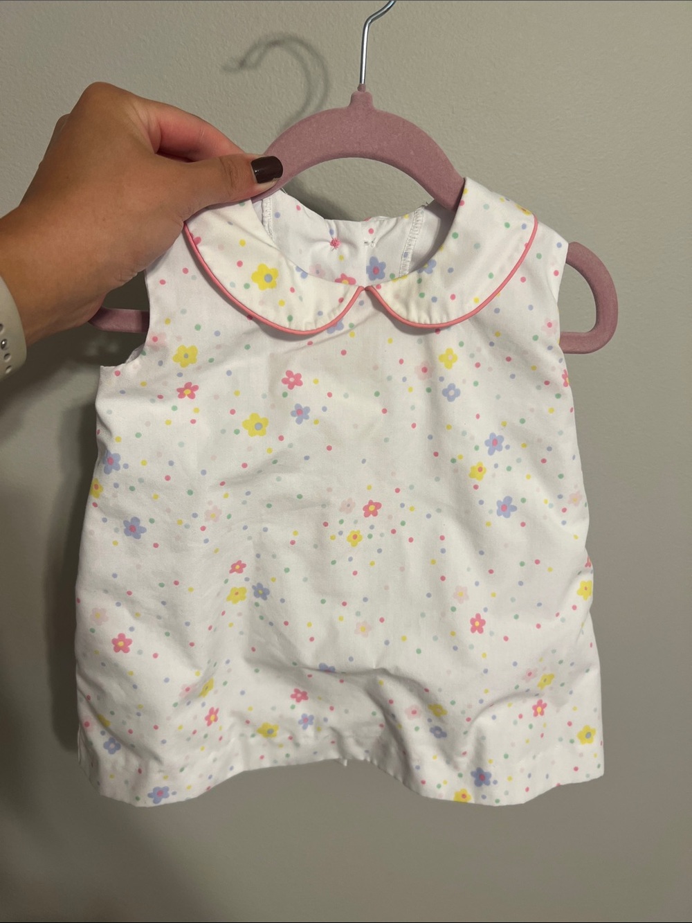 The Beaufort Bonnet Company White Baby Dress with Pastel Floral Print